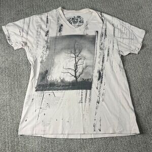 Current Black Tree Graphic White T-Shirt ADULT LARGE (0068)